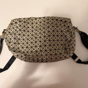 Issey Miyake Black and Cream Geometric Crossbody Bag BAO BAO